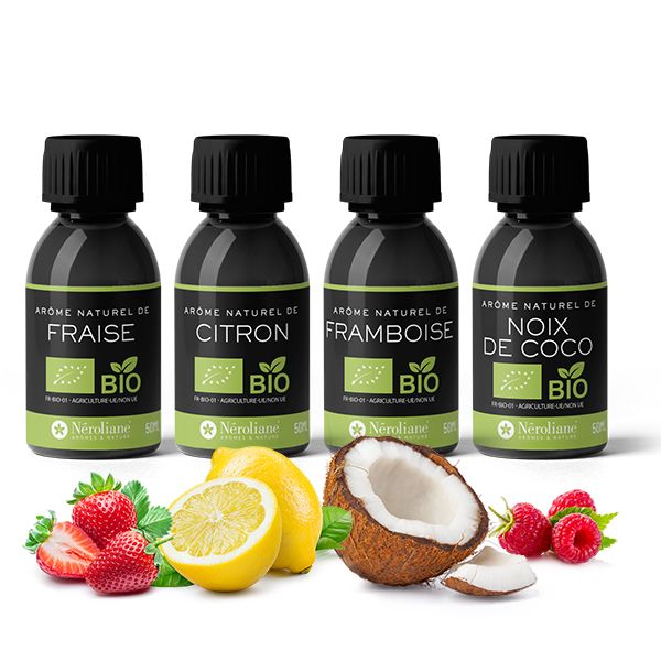 Pack de 4 aromas Orgánicos* Ecocert-FR-BIO-01 + tapones de pipeta GRATIS | Neroliane